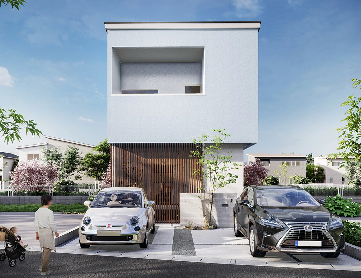 広いLDKを確保した2階建てのお家